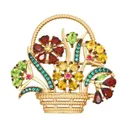 брошь. Серебро 925. Гранат, фианит.